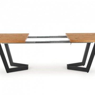 Фото1.Розкладний стіл MASSIVE 160 (250) x90 Halmar дуб/ чорний